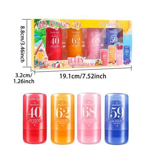 Bosuya 4PCS Jelly Solid Perfume Balm Set – Long Lasting Fragrance Stick for Women & Men, Portable & Non-Sticky