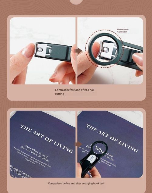 2 Pack Multifunctional Nail Clipper with Foldable Magnifying Glass & Nail File