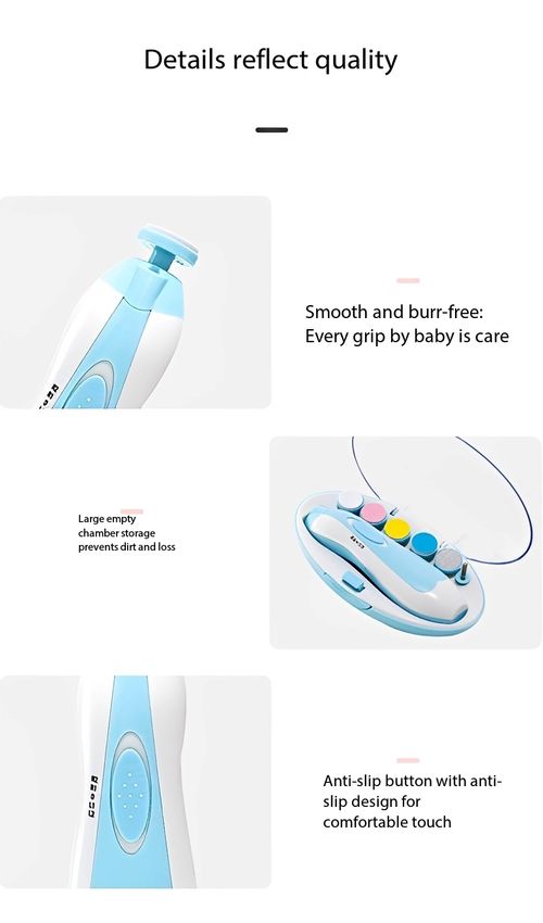 6 in 1 Baby Electric Nail Grinder Set, Safe Quiet Baby Nail Trimmer with 6 Grinding Heads, 4 Speed Adjustable Electric Nail File, Portable Baby Manicure Kit for Newborn, Infant & Adults