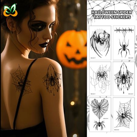 New 3D Spider Tattoo Personality High Sense Men's And Women's Arm Abdomen Clavicle Funny Tattoo Sticker