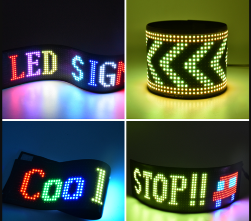 LED flexible display screen, APP Bluetooth vehicle-mounted advertising screen, full-color intelligent vehicle sticker, IP65 waterproof soft screen display