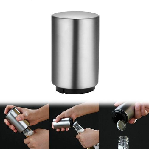 Premium Automatic Beer Bottle Opener (Stainless Steel), No Damage to Caps, Port