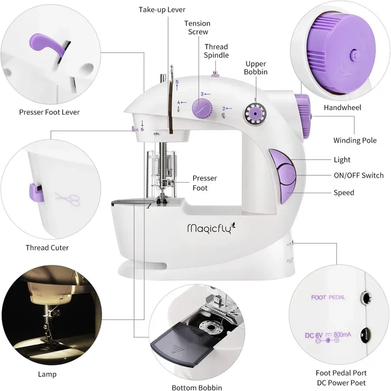 18 🔥💯🏹 Household Small Mini Sewing Machine Household Mini Electric Desktop Multi-Function Automatic Sewing Machine.💫😎👉