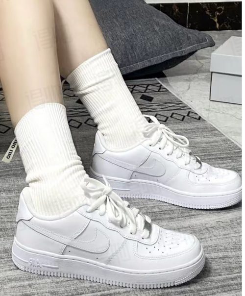 Cowhide leather wear-resistant low-top sneakers for men and women pure white