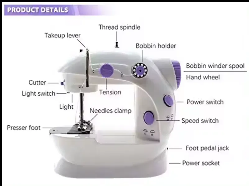 18 🔥💯🏹 Household Small Mini Sewing Machine Household Mini Electric Desktop Multi-Function Automatic Sewing Machine.💫😎👉