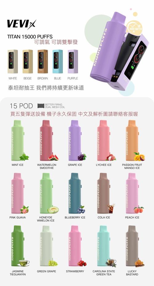 VEVIX 泰坦15000口 一次性電子煙 棉芯換彈 穩定輸出