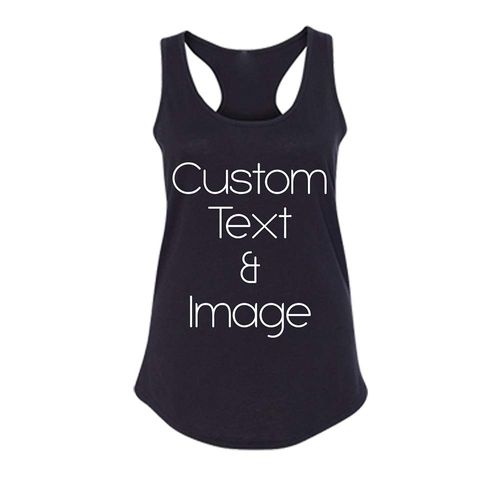 Racer Back Tank for Ladies Women Personalized with Your Photo and Text