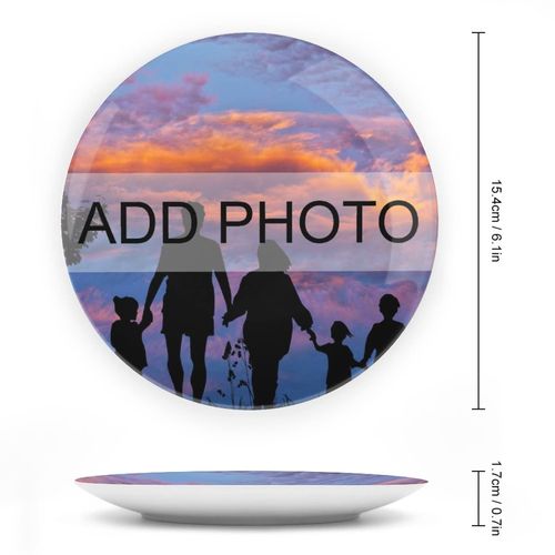 Custom Photo Decorative Plates, Personalized Ceramic Dishes with Display Stand