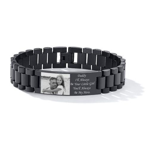 Custom Photo Bracelet for Men Customized Picture, Name & Text