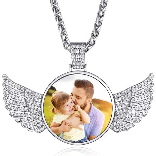 Angel Wings Custom Photo Necklace