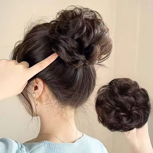 Messy Beauty Wig Female Bun Curly Extended Short Hair Synthetic Hair Donut Curly Hair Claw Clip Wig
