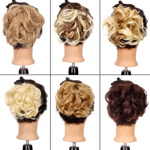 Messy Beauty Wig Female Bun Curly Extended Short Hair Synthetic Hair Donut Curly Hair Claw Clip Wig