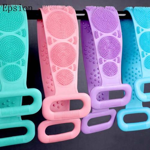 Epsilon Cheap Price BPA Free Custom Silicone Bath Towel with Soft Back Brush