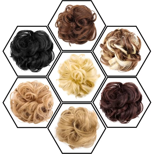 Messy Beauty Wig Female Bun Curly Extended Short Hair Synthetic Hair Donut Curly Hair Claw Clip Wig