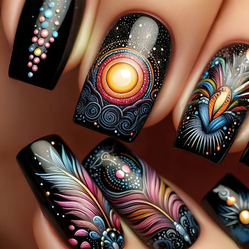 Colorful Flower Square Short Cute Machine Made 24pcs Press on Nails Ballerina Half Handmade Wholesale Acrylic Nails