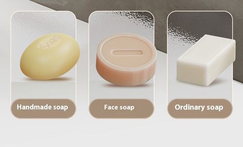 Modern exquisite best-selling wall-mounted soap rack luxury foldable soap storage box with drainage design and adhesive buckle. Buy one get one free, two pieces in total. (Colors are randomly matched)