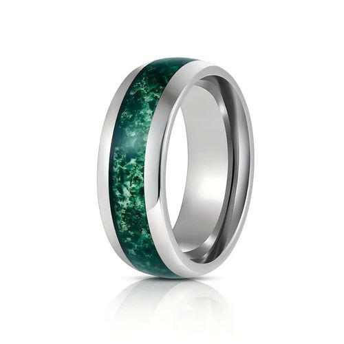 Coolstyle Jewelry 8mm Engagement Wedding Band for Men Women Purple Glasses Chip Inlay Black Hammered Tungsten Carbide Ring