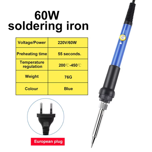 Adjustable Temperature 60W Small Household Electric Iron Internal Heat Convenient for Small Maintenance Soldering