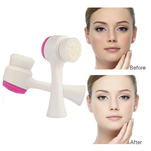 ot Selling Superfine Fibre Soft Facial Brush Deep Pore Cleansing Brush Silicone Face Washing Brush with Long Handle
