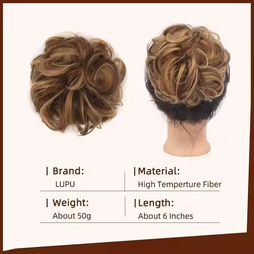 Messy Beauty Wig Female Bun Curly Extended Short Hair Synthetic Hair Donut Curly Hair Claw Clip Wig