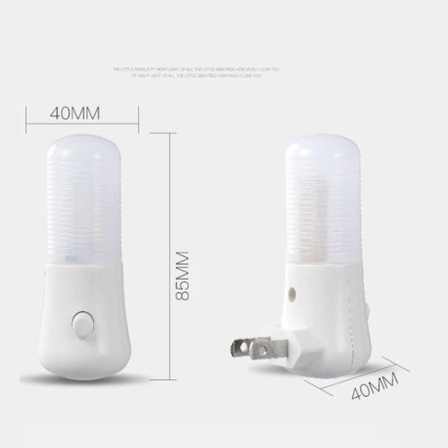 Led Manual Onoff Switch Plug-in Night Light Bright White Indoor Light Bathroom Energy Efficient Wall Night Light