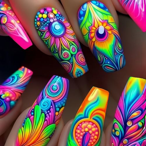 Colorful Flower Square Short Cute Machine Made 24pcs Press on Nails Ballerina Half Handmade Wholesale Acrylic Nails