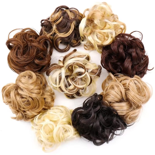 Messy Beauty Wig Female Bun Curly Extended Short Hair Synthetic Hair Donut Curly Hair Claw Clip Wig