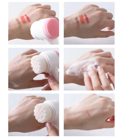 ot Selling Superfine Fibre Soft Facial Brush Deep Pore Cleansing Brush Silicone Face Washing Brush with Long Handle