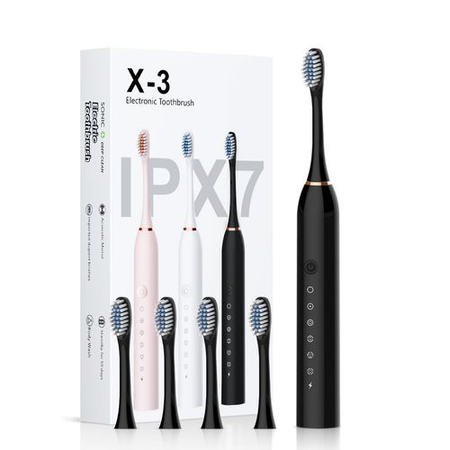 X3 Tooth Brush Electric Rechargeable Toothbrushes Adult 4Pcs Soft Bristles 6 Modes Electric Sonic To