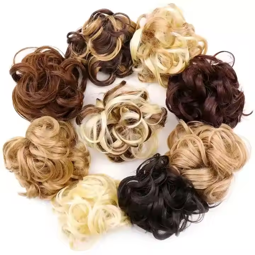 Messy Beauty Wig Female Bun Curly Extended Short Hair Synthetic Hair Donut Curly Hair Claw Clip Wig