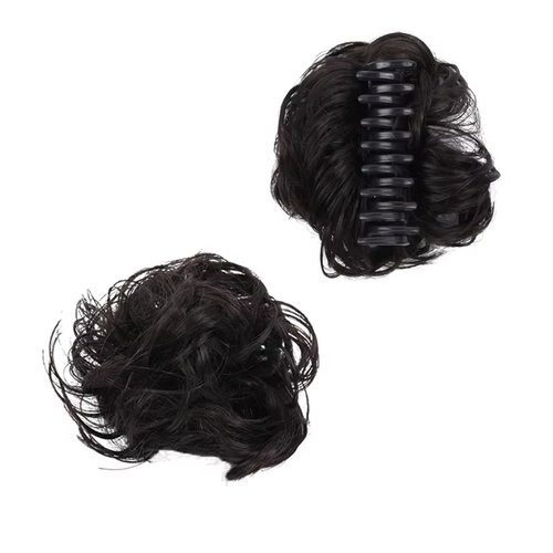 Messy Beauty Wig Female Bun Curly Extended Short Hair Synthetic Hair Donut Curly Hair Claw Clip Wig