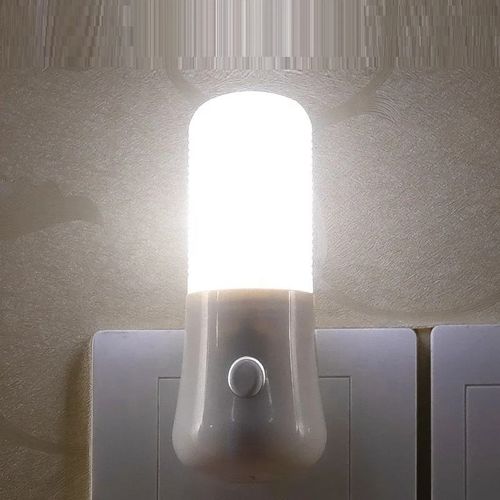 Led Manual Onoff Switch Plug-in Night Light Bright White Indoor Light Bathroom Energy Efficient Wall Night Light