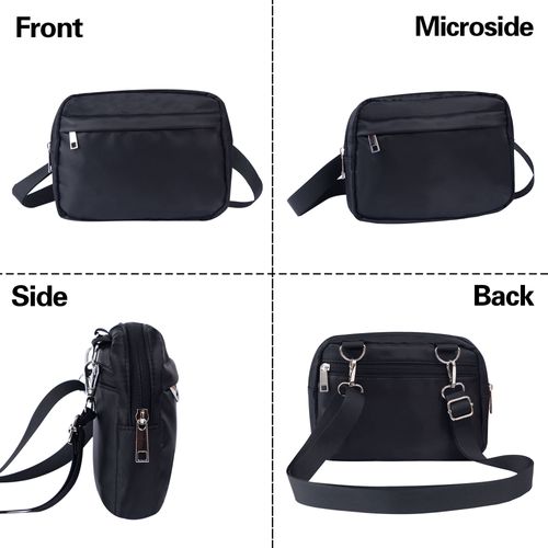 Unisex Japanese-Style New Lightweight Casual Fashion Multi-Pocket Crossbody Bag Waterproof Oxford Cloth Small Square Bag