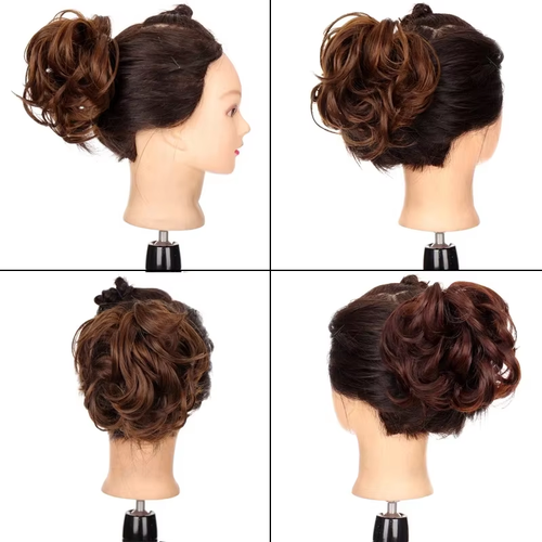 Messy Beauty Wig Female Bun Curly Extended Short Hair Synthetic Hair Donut Curly Hair Claw Clip Wig