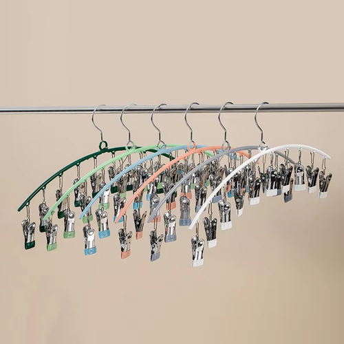Wholesale Portable Underwaist Socks Organizer Stainless Steel Magic Hanger with 10 Clips for Socks & Clothing