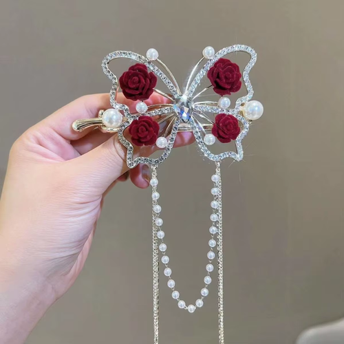 New Floral Rhinestone Hair Clips Elegant and Light Luxury Easy to Create Hairstyles