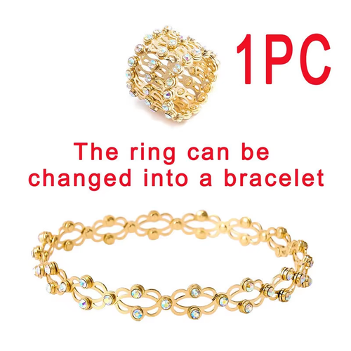 New Convertible Ring Transforms to Bracelet Adjustable & Versatile for Women Colors Styles Shipped Randomly