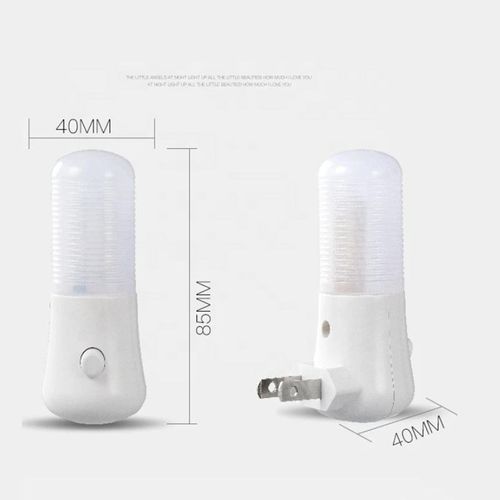 Led Manual Onoff Switch Plug-in Night Light Bright White Indoor Light Bathroom Energy Efficient Wall Night Light