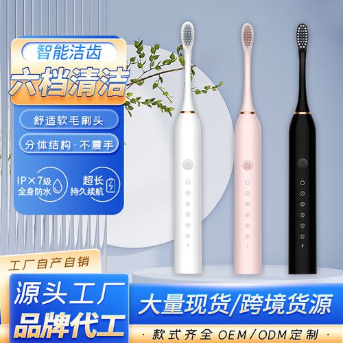 X3 Tooth Brush Electric Rechargeable Toothbrushes Adult 4Pcs Soft Bristles 6 Modes Electric Sonic To