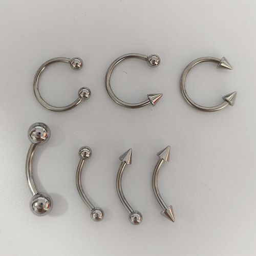 Hot Selling 316 Titanium Steel Horseshoe Circular Septum Nose Ring Labret Lip Tongue Stud Earrings Fashion Body Piercing Jewelry
