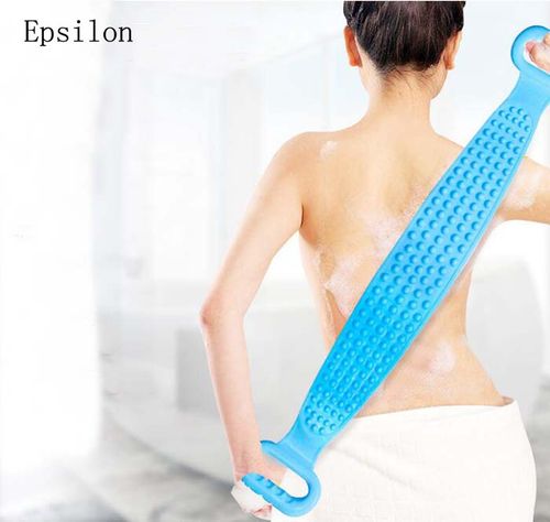 Epsilon Cheap Price BPA Free Custom Silicone Bath Towel with Soft Back Brush