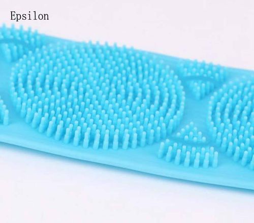 Epsilon Cheap Price BPA Free Custom Silicone Bath Towel with Soft Back Brush