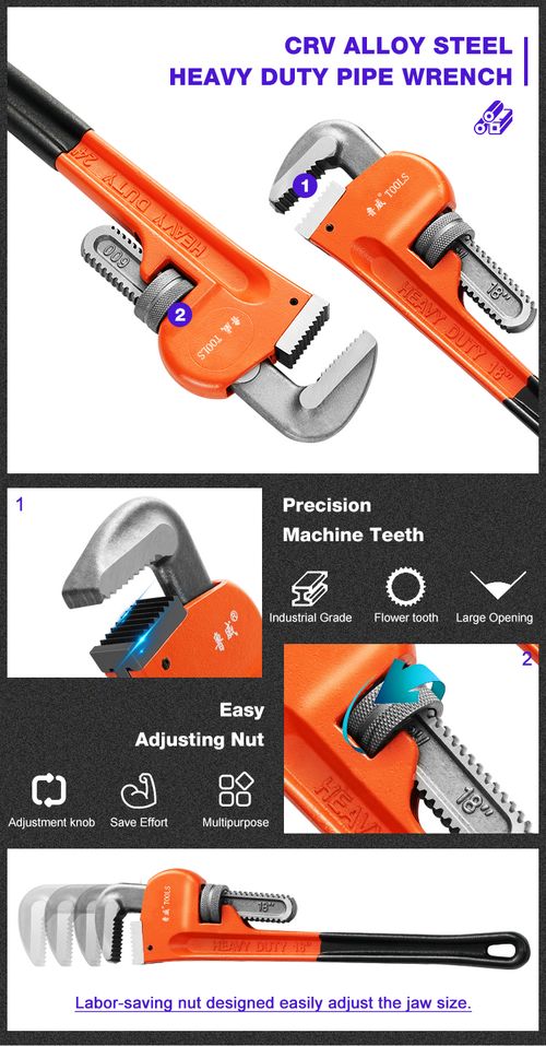 Chrome Plating Mirror Finish Multi Specifications Pipe Wrench