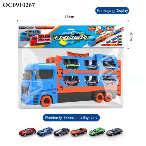Ejection Folding Metal Transport Storage Container 3 Layer Truck Model Car Mini Car Children Alloy Die Casting Toy