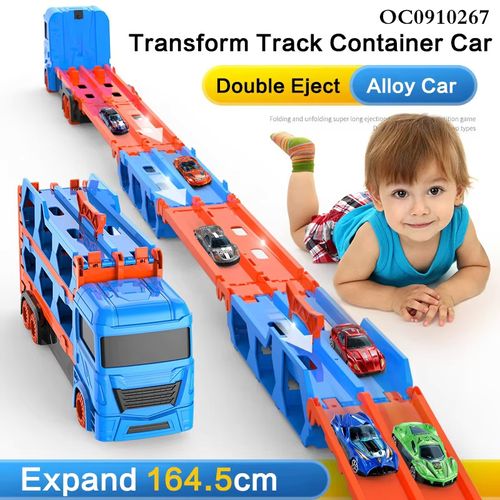 Ejection Folding Metal Transport Storage Container 3 Layer Truck Model Car Mini Car Children Alloy Die Casting Toy