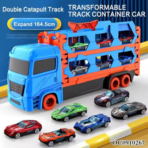 Ejection Folding Metal Transport Storage Container 3 Layer Truck Model Car Mini Car Children Alloy Die Casting Toy