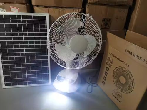 Nuevo ventilador recargable con panel solar, puerto USB, luz LED