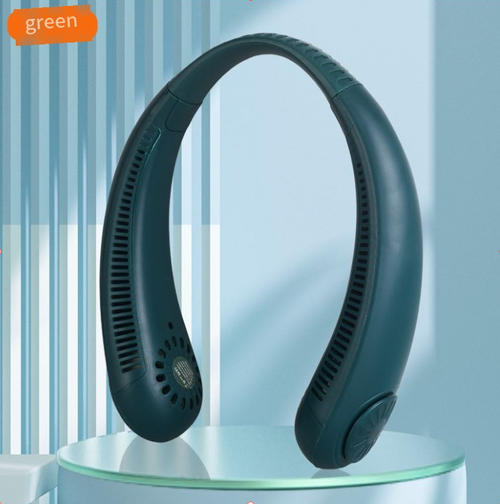 Bladeless neck hanging fan USB charging silicone 360 ​​degree adjustable creative fan folding