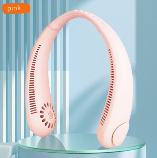 Bladeless neck hanging fan USB charging silicone 360 ​​degree adjustable creative fan folding