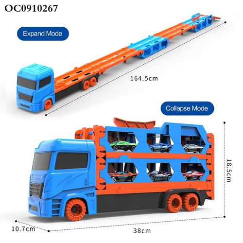 Ejection Folding Metal Transport Storage Container 3 Layer Truck Model Car Mini Car Children Alloy Die Casting Toy